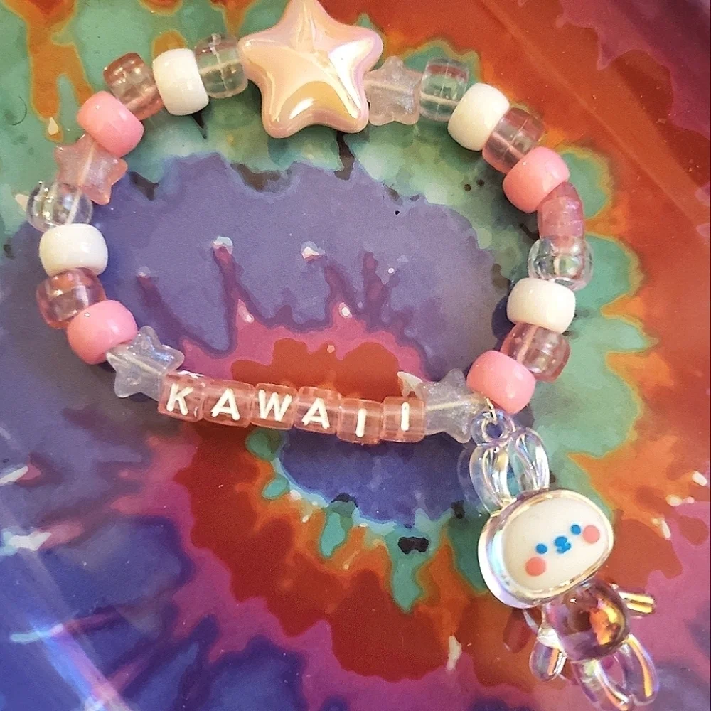 Kawaii bunny kandi bracelet